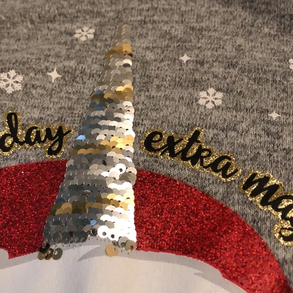 NWT Girl's Plus Size L (10-12) Christmas Sweater w/ Unicorn, Glitter, Snowball - Picture 6 of 12